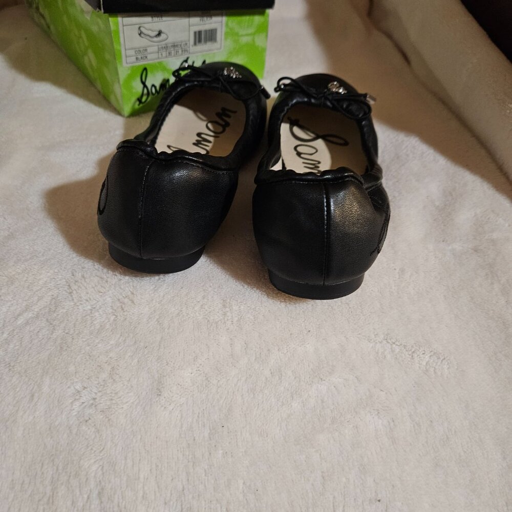 Girls Sam Edelman Felice black leather flats - Picture 5 of 8